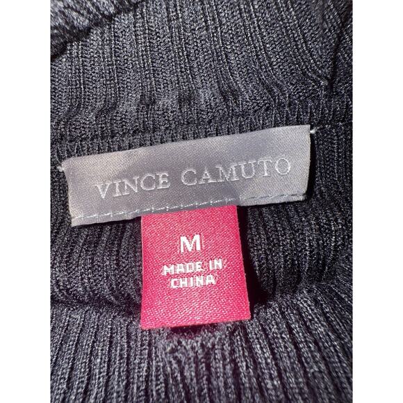 NWT Vince Camuto Black High Mock Neck Ruffle Sleeve Blouse Top Size Medium NEW - Picture 6 of 14